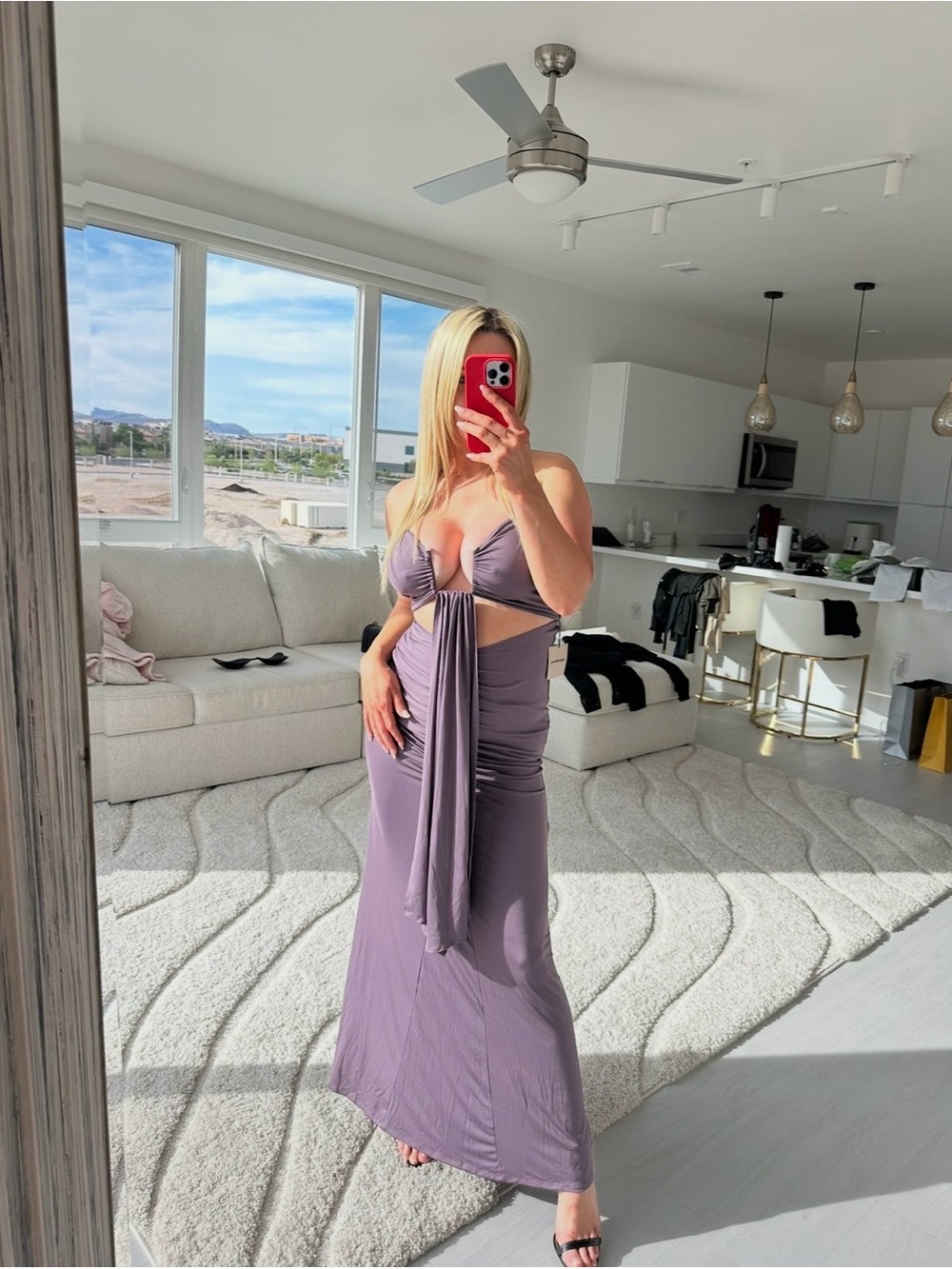 Sleeveless Cutout Maxi Dress in Mauve